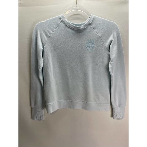 Athleta Girl Blue Modal Blend Sun & Wave Cozy Sweatshirt Size Large / 12 - Picture 1 of 5